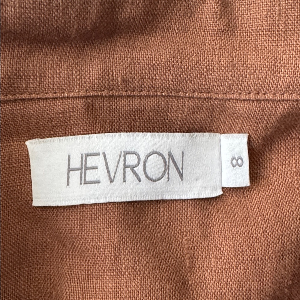 Hevron Brown Linen Two-Piece Dress - Picture 2 of 3
